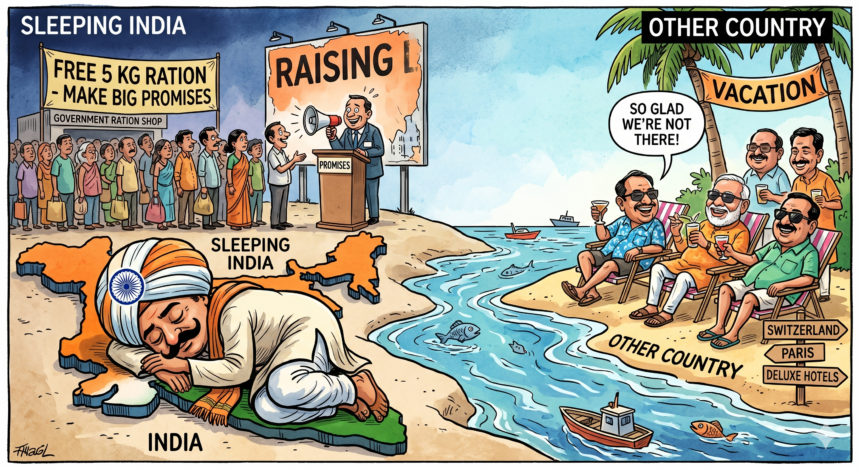 Sleeping India: Leaders enjoy in other country