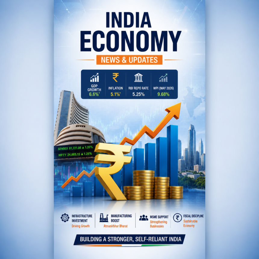 Professional Indian economy news thumbnail